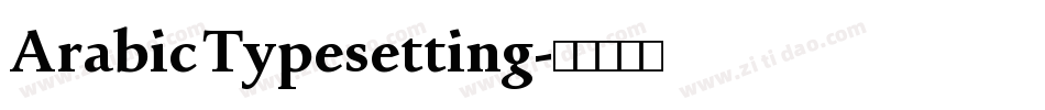 Arabic Typesetting字体转换